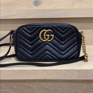 Black Quilted GG Marmont small bag